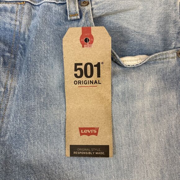 Levis 501 Original Stretch Button Fly Jeans Light Wash 36X30 NEW NWT - Picture 11 of 14